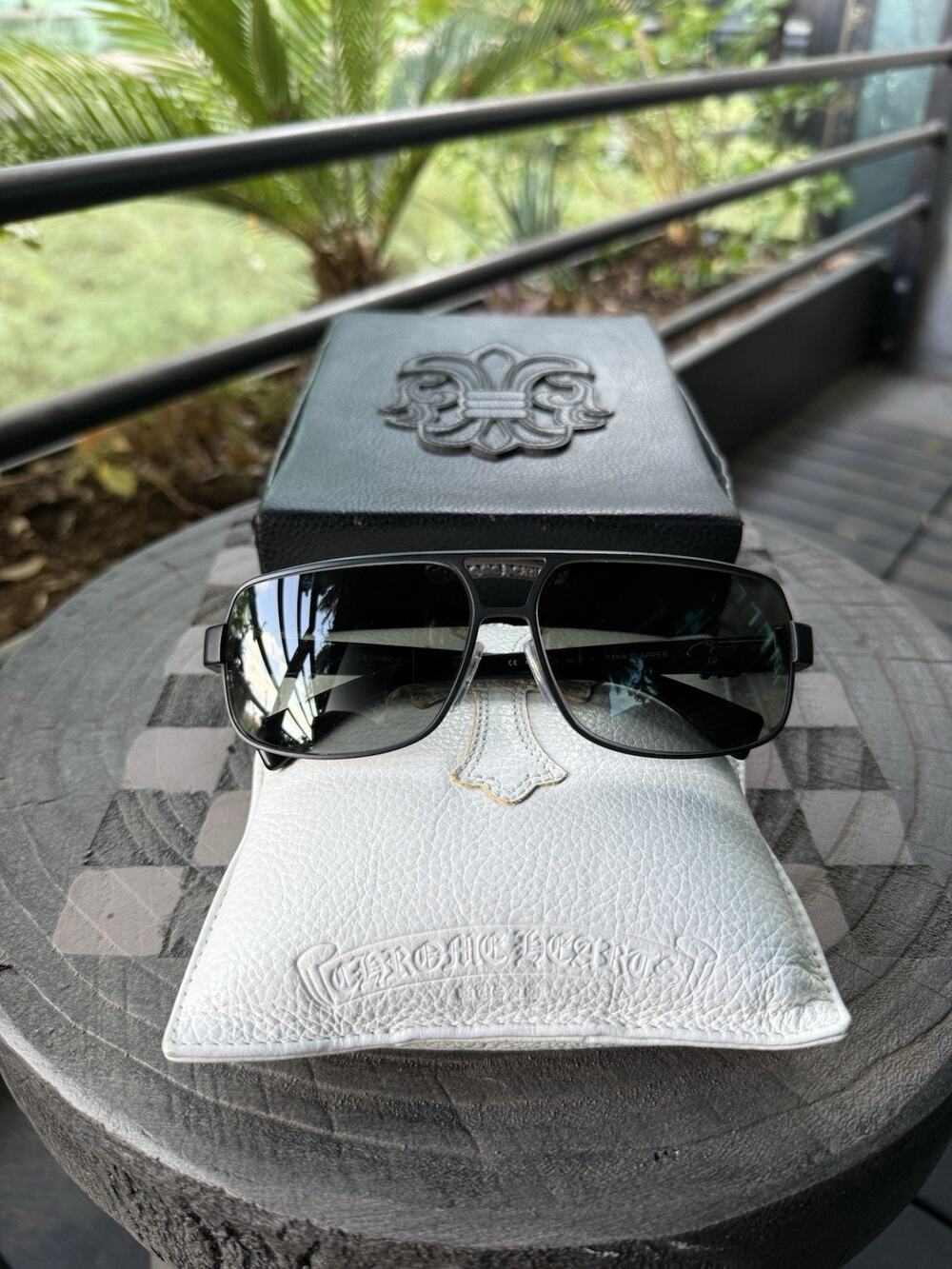 Chrome Hearts Tank Slapper Sunglasses Black 64-13-141 Rare Made in Japan